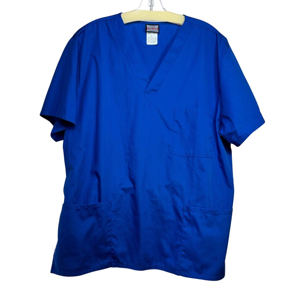 Cherokee Workwear Unisex Large 3-Pocket V-Neck Scrub Top Royal Blue
